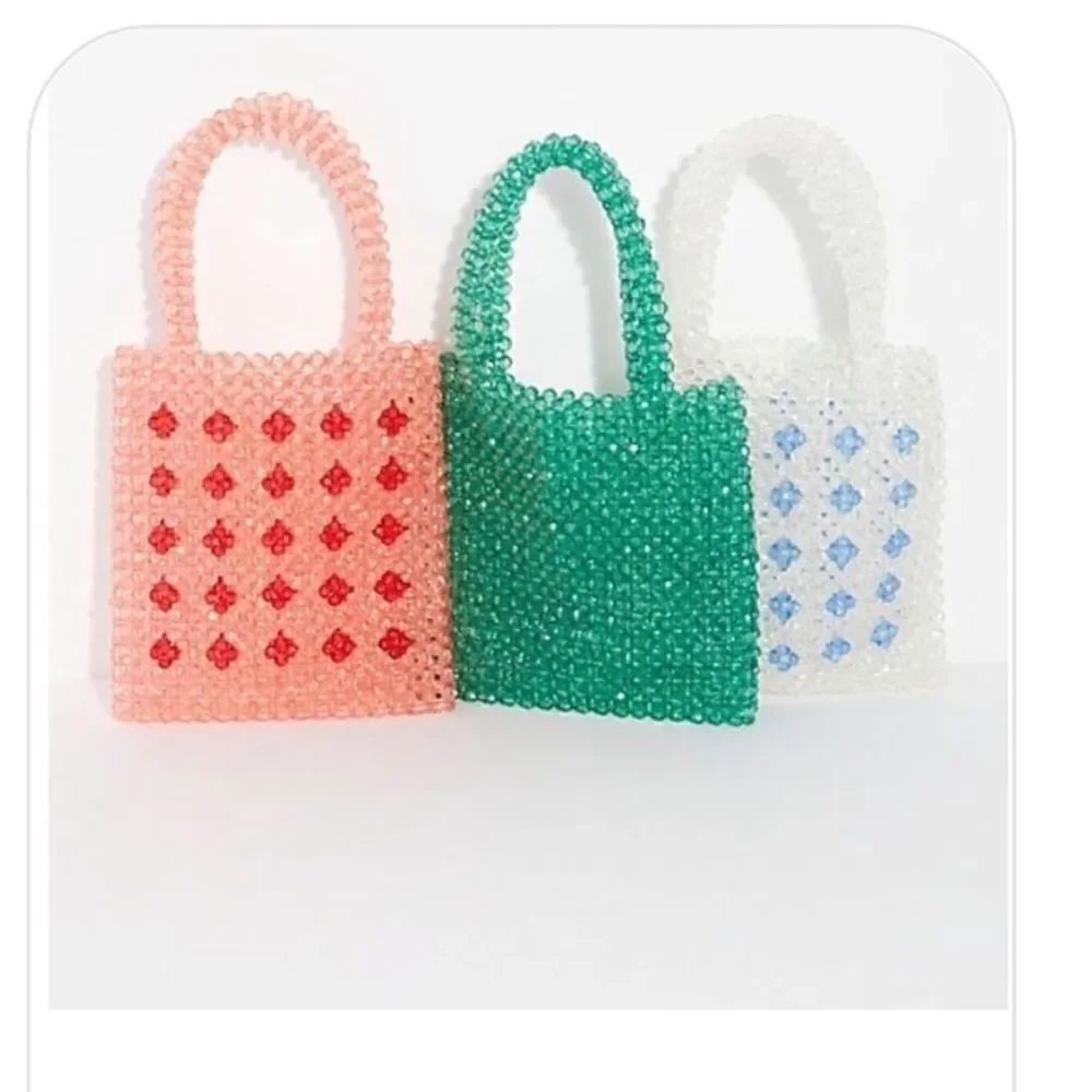 NEW FREE PEOPLE BEADED MINI TOTE PINK